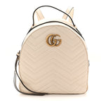 Calfskin Matelasse GG Marmont Dome Backpack White