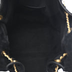 Suede Quilted Medium Chanel 25 Handbag Black