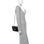 Calfskin Matelasse Mini GG Marmont Shoulder Bag Black