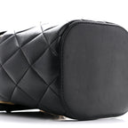 Lambskin Quilted Trendy Vanity Case Black