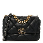 Lambskin Quilted Medium Chanel 19 Flap Black