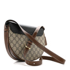 GG Supreme Monogram Calfskin Small Padlock Messenger Shoulder Bag Beige Black Cuir
