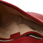 Calfskin Matelasse Small GG Marmont Shoulder Bag Hibiscus Red