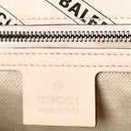 X BALENCIAGA Calfskin Matelasse Logo Print Small GG Marmont Shoulder Bag White