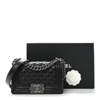 Caviar Quilted Small Boy Flap Black