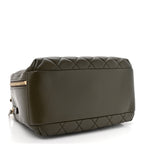 Lambskin Quilted Medium Trendy CC Bowling Bag Dark Khaki