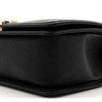 Caviar Chevron Quilted Medium Boy Flap Black