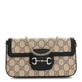GG Supreme Monogram Azalea Calfskin Horsebit 1955 Mini Bag Beige Black