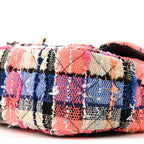 Tweed Quilted Mini Rectangular Flap Blue Orange Pink