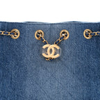 Washed Denim Quilted Mini Chanel 25 Handbag Blue