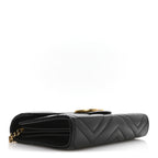 Calfskin Matelasse GG Marmont Chain Wallet Black