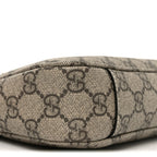 GG Supreme Monogram Textured Calfskin Small Emblem Shoulder Bag Beige Dark Brown