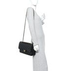 Caviar Quilted Jumbo Double Flap Black