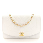 Caviar Quilted Medium Single Flap White