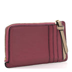Soft Grained Calfskin Coin Card Holder Plumrose Ebony