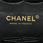Caviar Quilted Medium Double Flap Black