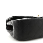 Lambskin Quilted Jumbo Double Flap  Black