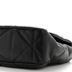 Shiny Goatskin Quilted Large Chanel 19 Flap Black