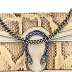 Snakeskin Azalea Calfskin Enamel Super Mini Dionysus Shoulder Bag New Rock White Electric Blue