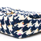 Tweed Quilted Medium Chanel 19 Flap Ecru Navy Blue Multicolor