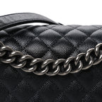 Caviar Quilted Medium Boy Flap Black