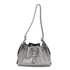 Metallic Caviar Quilted Mini Chanel 25 Handbag Anthracite