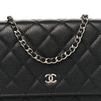 Caviar Quilted Wallet on Chain WOC Black