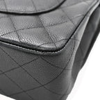 Caviar Quilted Jumbo Double Flap Black