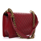 Lambskin Quilted New Medium Boy Flap Red