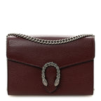 Dollar Calfskin Crystal Mini Dionysus Chain Wallet Vintage Bordeaux