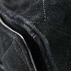Suede Quilted Medium Chanel 25 Handbag Black