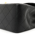 Caviar Quilted Jumbo Double Flap Black
