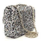Sequin Mini Flap Gray Black White Pearly White