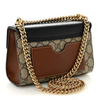 GG Supreme Monogram Calfskin Small Padlock Shoulder Bag Beige Black Cuir