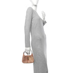 Metallic Monogram Lizard Jackie O Hobo Pink
