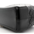 Aged Calfskin Quilted Small Gabrielle Backpack Black