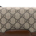 GG Supreme Monogram Horsebit 1955 Shoulder Bag Beige Brown Sugar
