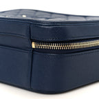 Caviar Quilted Medium CC Filigree Vanity Case Navy