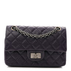 Aged Calfskin Quilted 2.55 Reissue Mini Flap Dark Purple