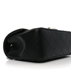 Lambskin Quilted Mini Rectangular Flap Black