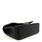 Iridescent Caviar Quilted Jumbo Double Flap Black