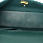 Shaded Patent Calfskin Quilted Mini Rectangular Flap Green Blue
