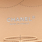 Caviar Quilted Jumbo Double Flap Beige Clair