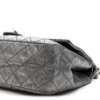 Metallic Aged Calfskin Quilted 2.55 Reissue 226 Flap Dark Silver