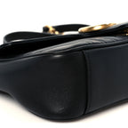 Calfskin Matelasse Small GG Marmont Shoulder Bag Black