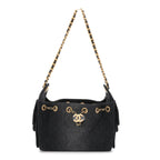 Washed Denim Quilted Mini Chanel 25 Handbag Black