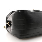 Lambskin Chevron Quilted Mini Square Flap Black