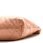 Shiny Calfskin Quilted Small Chanel 22 Beige