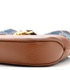 New Denim GG Monogram Calfskin Mini Jackie 1961 Hobo Blue Tea Cuir