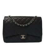 Caviar Quilted Maxi Double Flap Black
